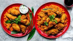 Acehnese Spicy Coconut Rice With Fried Chicken Wings