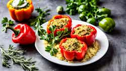 Albanian Stuffed Bell Peppers with Rice and Cheese (Speca të Mbushur)