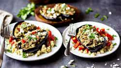 Albanian Style Stuffed Eggplant (Patëllxhan të Mbushur)