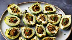 Aleppo-style Stuffed Artichokes (Qara'at Mahshi)