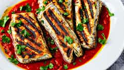 Algerian Grilled Sardines with Harissa Sauce (Sardina M'charmel)