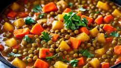 Algerian Spiced Lentil and Vegetable Stew (Djedj M'kalli)