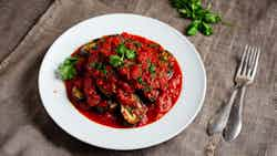 Badenjan (fried Eggplant With Tomato Sauce)