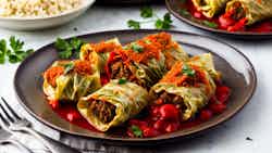 Bahraini Stuffed Cabbage Rolls With Rice And Lamb