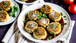 Baked Wheat Dumplings With Roasted Eggplant Street Food (bhojpuri Litti Chokha Chaat)