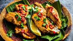 Balinese Spicy Chicken In Banana Leaves (tum Ayam Betutu)