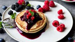 Bashkir Buckwheat Pancakes with Berry Compote (Башкирские гречневые блины с компотом из ягод)