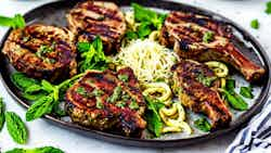 Basilicatan Grilled Lamb Chops With Mint Pesto