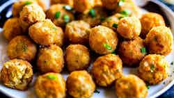 Bata Fried Cassava Balls With Spicy Peanut Dip