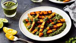 Batatas A La Parrilla Con Chimichurri (argentinean-style Grilled Sweet Potatoes With Chimichurri)