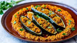 Batinjan Mahshi (stuffed Baby Eggplants With Spiced Rice And Ground Beef)