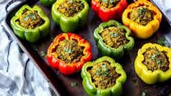 Breadfruit And Callaloo Stuffed Peppers