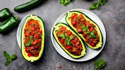 Calabacines Rellenos De Carne Picada (stuffed Zucchini With Ground Meat)