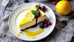 Cheesecake Al Limone E Ricotta Con Composta Di Mirtilli (lemon Ricotta Cheesecake With Blueberry Compote)