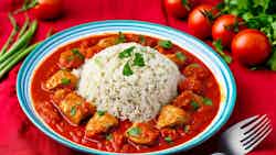 Chicken With Rice And Tomato Sauce (somali Digaag Iyo Bariis Iyo Suugo)