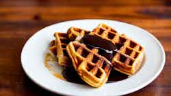 Churro Waffles With Chocolate Dipping Sauce