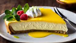 Coconut And Lime Cheesecake With Mango Coulis