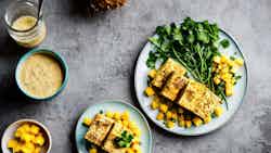 Coconut Crusted Tofu With Pineapple Salsa