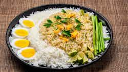 Coconut Rice With Side Dishes (nasi Uduk)