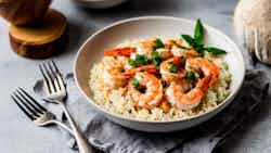 Coconut Rice with Spicy Shrimp (Riz au lait de coco avec crevettes pimentées)