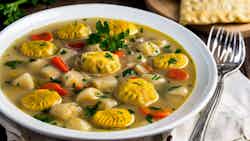 Conch Chowder With Plantain Dumplings
