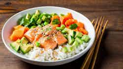 Cooked Salmon Poke Bowl