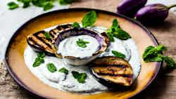 Corsican Grilled Eggplant with Mint Yogurt Sauce (Aubergines Grillées Corse avec Sauce au Yaourt à la Menthe)