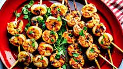 Crevettes Mishwe Bil Toum (lebanese Grilled Shrimp Skewers With Garlic Sauce)