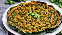 Dal Palak Bharwa Tori (lentil And Spinach Stuffed Zucchini)