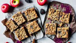 Derry Blackberry And Apple Crumble Bars