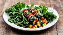 Dolma (stuffed Swiss Chard Rolls With Bulgur And Vegetables)