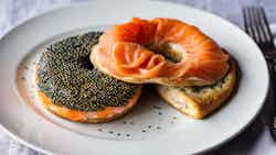 Dorset Sunrise: Smoked Salmon And Dorset Caviar Breakfast Bagel