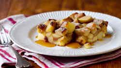 Dorset's Sweet Symphony: Dorset Apple And Cinnamon Bread Pudding With Butterscotch Sauce