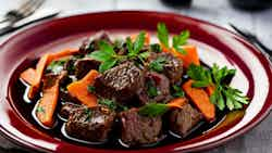 Estofat De Vedella Andorrana Amb Vi Negre (andorran Beef Stew With Red Wine)