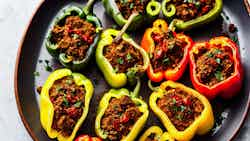 Filfil Mahshi (stuffed Bell Peppers With Spiced Ground Beef)