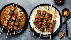 Five-spice Seitan And Tofu Skewers With Peanut Sauce