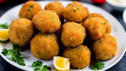 Fried Cassava Balls With Hot Sauce