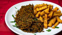 Fried Cassava Leaves With Smoked Fish