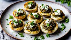 Fukhara Mehshi (feta And Herb Stuffed Mushrooms)