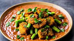 Gombo Frit Avec Sauce Aux Arachides (fried Okra With Peanut Sauce)