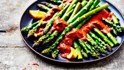 Grilled Asparagus with Romesco Sauce (Espárragos a la Parrilla con Salsa Romesco)