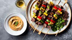 Grilled Beef Kebabs with Peanut Dip (Brochettes de Bœuf Grillé avec Trempette aux Arachides)