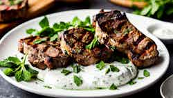 Grilled Lamb Chops with Mint Yogurt Sauce (Côtelettes d'Agneau Grillées avec Sauce au Yaourt à la Menthe)