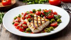 Grilled Swordfish with Tomato and Olive Salsa (Espadon grillé avec salsa tomate et olive)