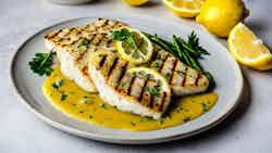 Grilled Tilapia with Lemon Butter Sauce (Inyama ye Tilapia n'Isosiyete ye Lemon Butter)