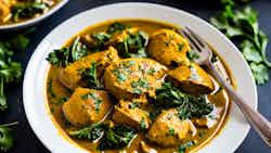Haahor Mangxo Jol Bhaja Curry (assamese Style Chicken Curry With Mustard Greens And Bamboo Shoots)