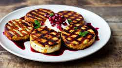 Halloum Meshwi (grilled Halloumi Cheese With Pomegranate Molasses)