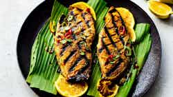 Ikan Gurame Bakar Daun Pisang (grilled Catfish In Banana Leaves)