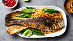Ikan Lele Bakar Sambal Kelapa Pedas (grilled Catfish In Spicy Coconut Sauce)