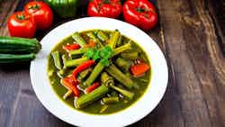 Iyan Okra (pounded Yam With Okra Soup)